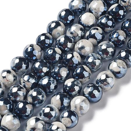 Electroplate Natural Fire Crackle Agate Beads Strands G-G0006-A01-03-1