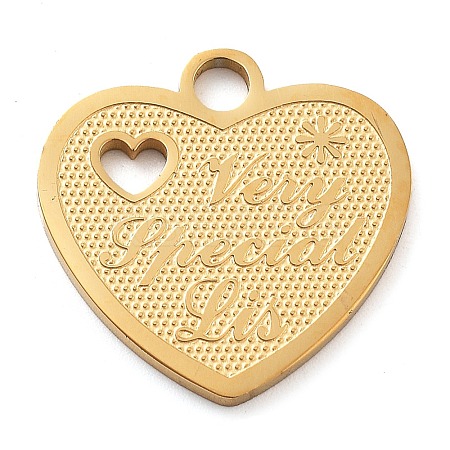 304 Stainless Steel Pendants STAS-M076-01G-1