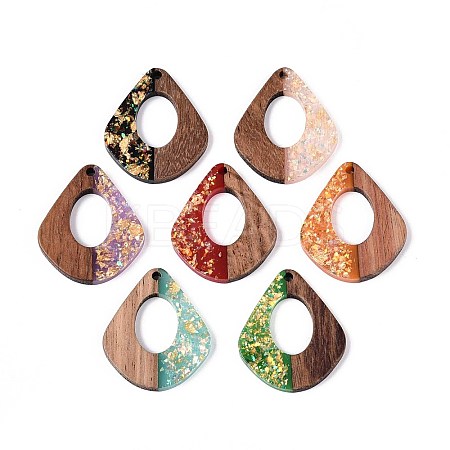 Opaque Resin and Walnut Wood Pendants RESI-T060-13M-1