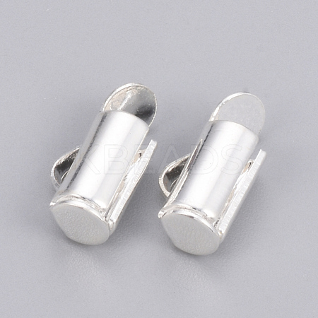 Brass Slide On End Clasp Tubes KK-Q747-11A-S-1