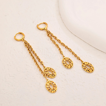 Brass Tassel Hoop Earrings FF8257-1-1