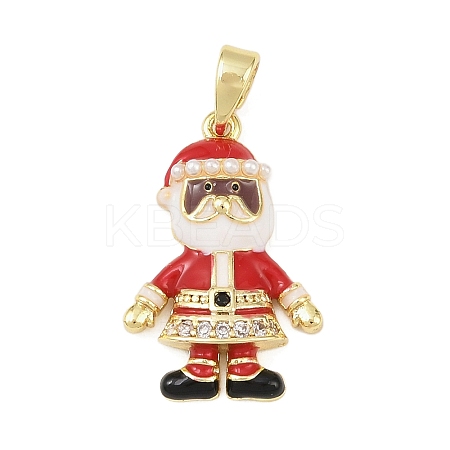 Christmas Brass Micro Pave Cubic Zirconia Pendants LS-KK-H518-02A-G-1