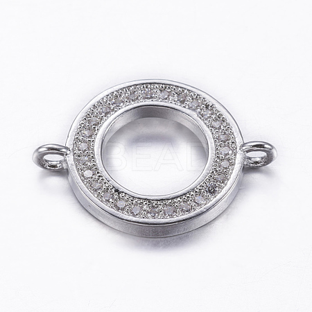 Brass Micro Pave Cubic Zirconia Links ZIRC-E136-51P-1