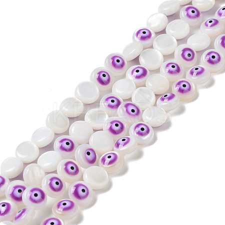 Natural Freshwater Shell Enamel Beads Strands BSHE-P033-04B-1