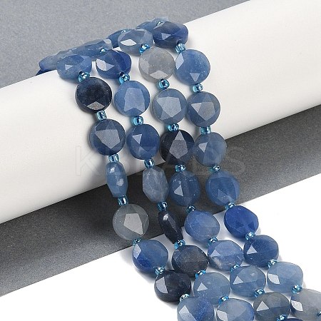 Dyed & Heated Natural Blue Aventurine Beads Strands G-C116-A57-01-1