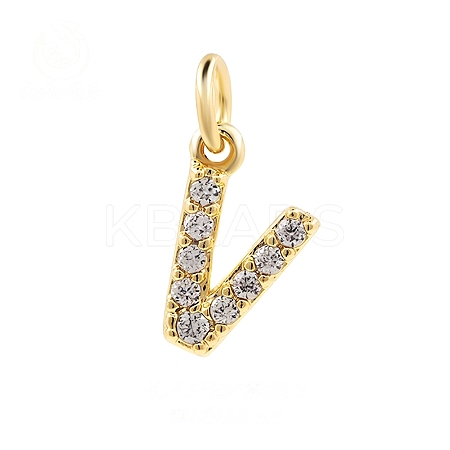 Brass Cubic Zirconia Pendants with Jump Rings FIND-PW0024-09V-1