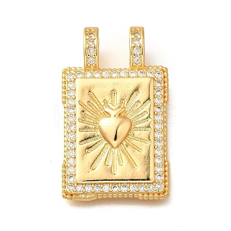 Brass Micro Pave Cubic Zirconia Pendants KK-U055-06B-01-1