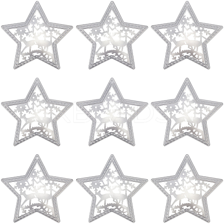 10Pcs Iron Star Ornaments AJEW-GF0012-09-1