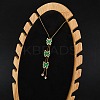 PVD Vacuum Plating 304 Stainless Steel Enamel Imitation Malachite Butterfly Pendant Necklaces NJEW-C063-02G-1