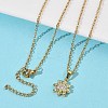 Brass Micro Pave Clear Cubic Zirconia Pendant 304 Stainless Steel Chain Necklaces for Women NJEW-D341-12A-G-1