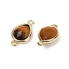 Natural Tiger Eye Faceted Connector Charms G-L514-048P-04-2