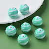 Opaque Striped Acrylic Beads MACR-S373-27B-07-6