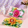 2 Sets 2 Styles Valentine's Day Rectangle 3D Pop Up Flower Paper Greeting Card AJEW-GA0006-96-4