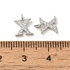 Initial Letter Brass Micro Pave Cubic Zirconia Pendants ZIRC-F008-X-3