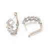 Clear Cubic Zirconia Rhombus Hoop Earrings EJEW-P213-07P-2