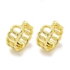 Chain-Shaped Brass Hoop Earrings EJEW-L211-009B-G-1