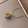 Vintage European 304 Stainless Steel Half Oval Pendant Necklaces for Women PK1289-4