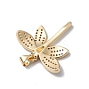 Rack Plating Brass Micro Pave Clear Cubic Zirconia Pendants KK-H434-44G-2