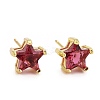Cubic Zirconia Star Stud Earrings EJEW-G288-20G-2