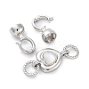 Brass & Black Lip Shell & Epoxy Resin Fold Over Clasps KK-P291-22P-3