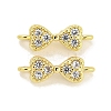 Brass Micro Pave Clear Cubic Zirconia Connector Charms KK-Q820-43G-1