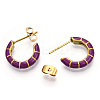 Enamel C-shape Stud Earrings EJEW-N052-05F-4