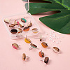 12Pairs 12 Colors Opaque Resin & Walnut Wood Stud Earring Findings MAK-CD0001-05-6