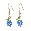 4 Pairs 4 Style Glass Seed Braided Flower Dangle Earrings EJEW-JE05022-4