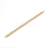 Brass Micro Pave Clear Cubic Zirconia Leaf Link Chain Bracelets for Women ZIRC-T016-08G-3