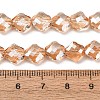 Electroplate Transparent Glass Beads Strands GL-CBA7A17-02A-06-3