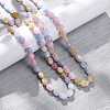 Macaron Color Natural Dyed Malaysia Jade Tumble Stone Nuggets Beaded Long Necklaces for Women NJEW-F340-A01-3