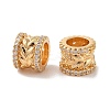 Brass Micro Pave Clear Cubic Zirconia European Beads KK-B100-047G-2