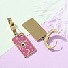 304 Stainless Steel Enamel Hoop Earrings for Women STAS-Z105-01G-03-3