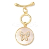 Brass Micro Pave Clear Cubic Zirconia Toggle Clasps KK-N254-92G-3