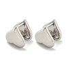 Heart Brass Hoop Earrings EJEW-L211-011L-P-1