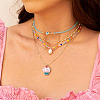 64Pcs 16 Style Light Gold Alloy Enamel Pendants ENAM-FW0001-06-5