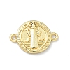 Brass Religion Flat Round with Saint Connector Charms KK-H537-11G-1