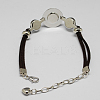 Faux Suede Snap Bracelet Making BJEW-R175-08-2