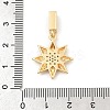 Rack Plating Leaf Brass With Rhinestone Pendants KK-S407-04G-3