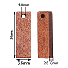 20Pcs Walnut Wood Pendants WOOD-CJ0001-25-2