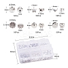 300Pcs 6 Style Tibetan Style Alloy Spacer Beads TIBE-YW0001-24-3