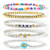 5Pcs Mother's Day Brass & Glass Seed Bead Stretch Bracelets for Women SK3516-7-1