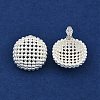 Hollow Half Round Brass Stud Earrings EJEW-Q391-21S-01-3