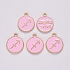 Alloy Enamel Pendants X-ENAM-S124-01B-09F-2