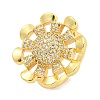 Helm Clear Cubic Zirconia Open Cuff Ring RJEW-L121-026G-1
