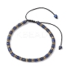 Natural Lapis Lazuli & Synthetic Hematite Disc Bead Braided Bead Bracelets for Women Men BJEW-JB13330-2