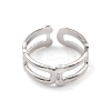 Non-Tarnish 304 Stainless Steel Hollow Out Oval Wrap Open Cuff Rings for Women RJEW-G285-51P-2