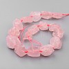 Natural Raw Rose Quartz Beads Strands G-D833-20-2