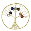 Rack Plating Copper Wired Natural Quartz Crystal & Amethyst & Lapis Lauli & Green Aventurine & Red Aventurine & Red Jasper & Tiger Eye Chakra Big Pendants G-P552-02G-1