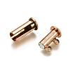 2-Strands 4-Holes Tube Brass Magnetic Slide Lock Clasps X-KK-D472-R-NF-3